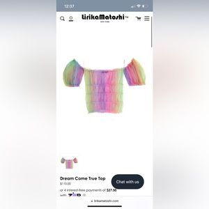 Lirika Matoshi - Dream come true top. Size S/M.